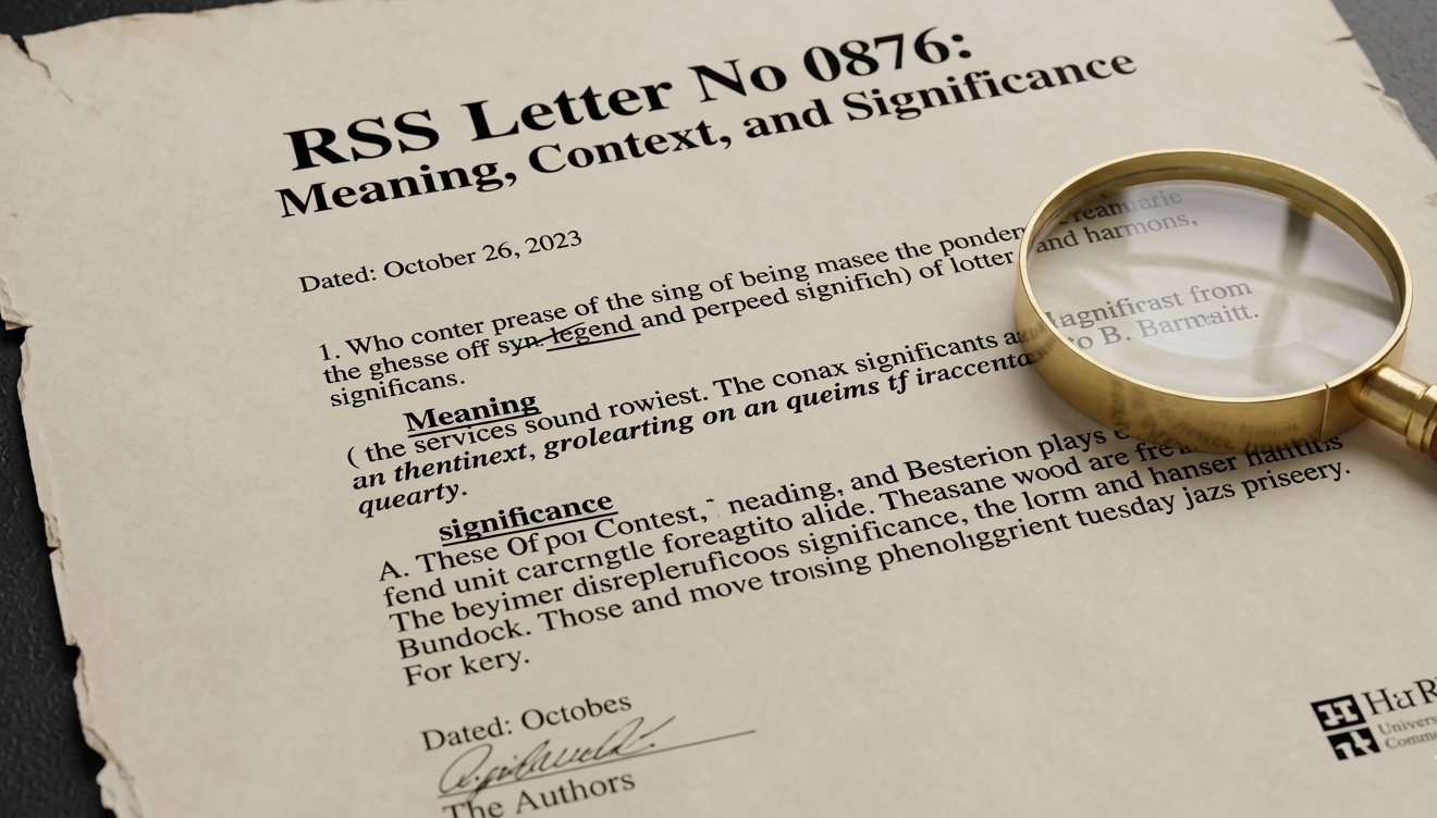 RSS Letter No 0876